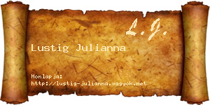 Lustig Julianna névjegykártya